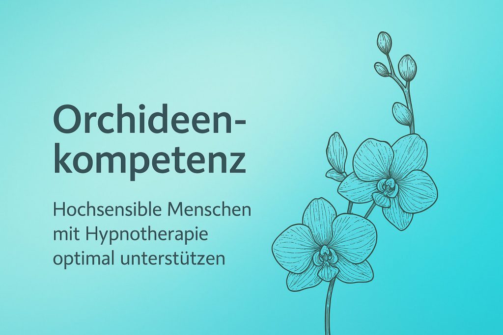 Blogtitelbild einer Orchidee mit dem Text Orchideenkompetenz